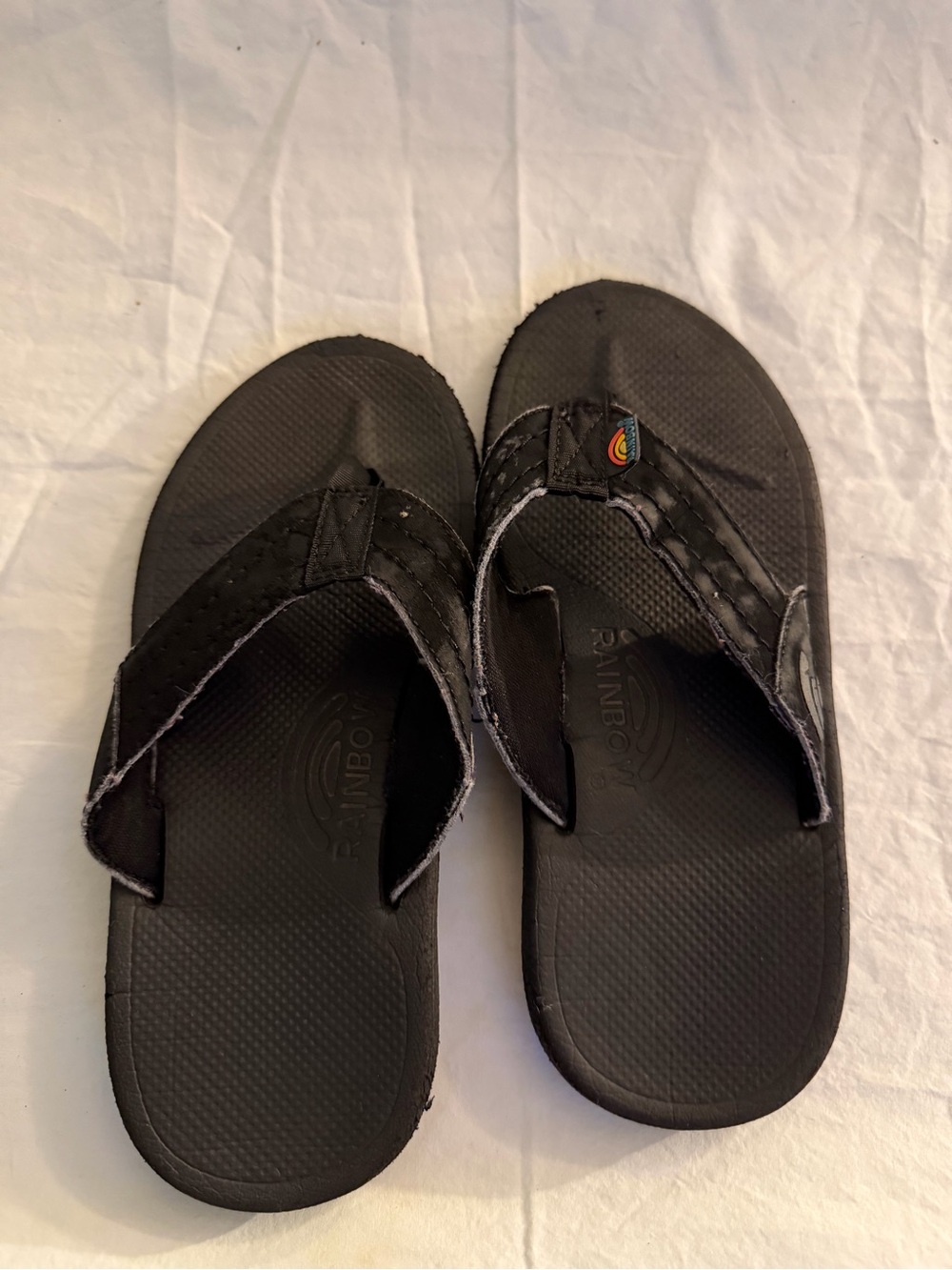 #546 Rainbow Kids Black Flip Flop Sandals - Classic Comfort
